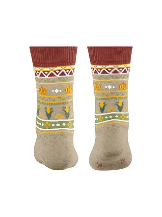 FALKE | Kinder Socken PUMPKIN FAIR ISLE space blue | beige